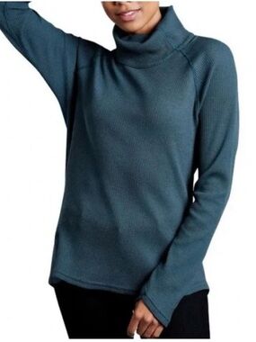 Kuhl Petra Waffle Knit Turtleneck, Veridian Green, Size S